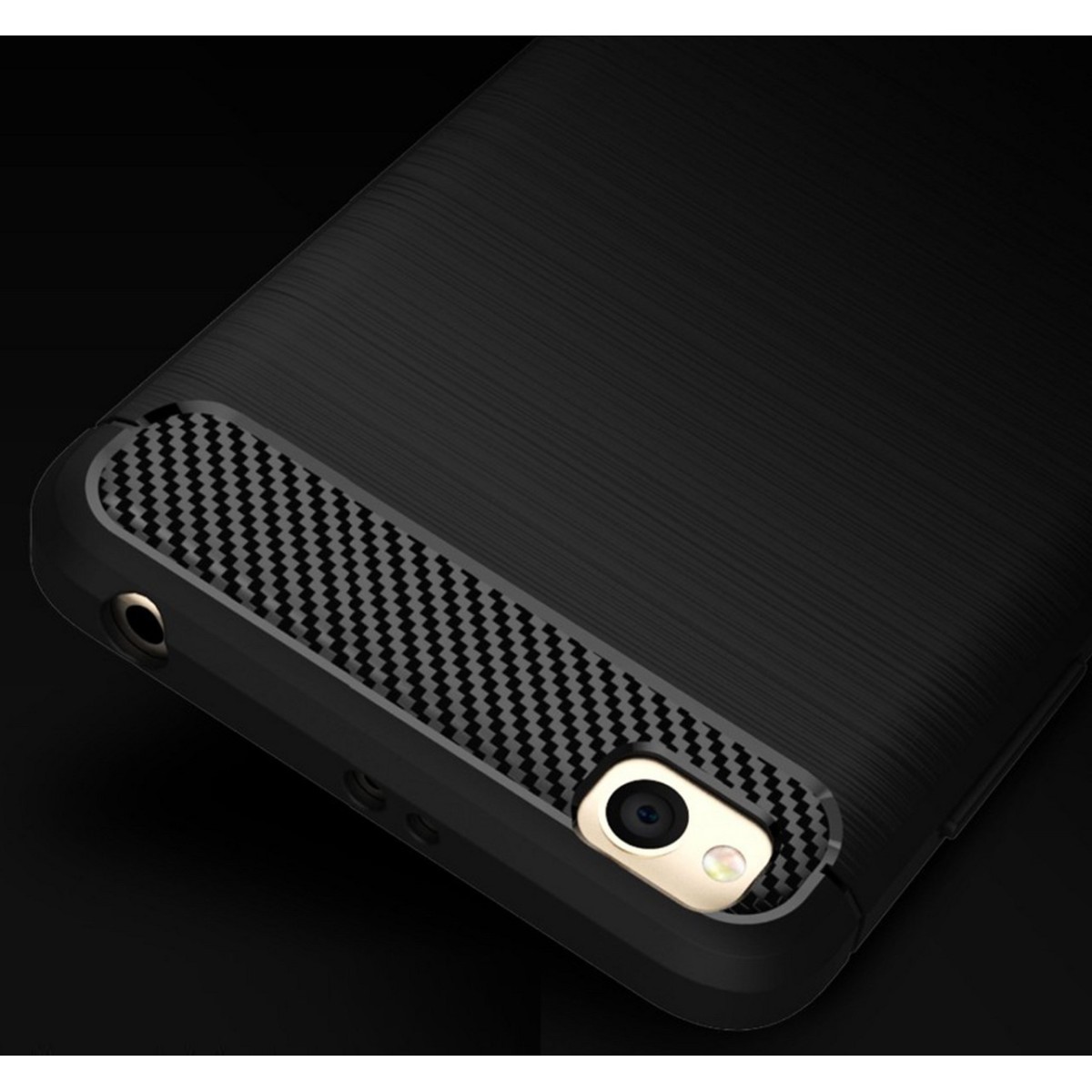 Funda Gel Tpu Tipo Carbon Negra para Xiaomi Redmi 4A