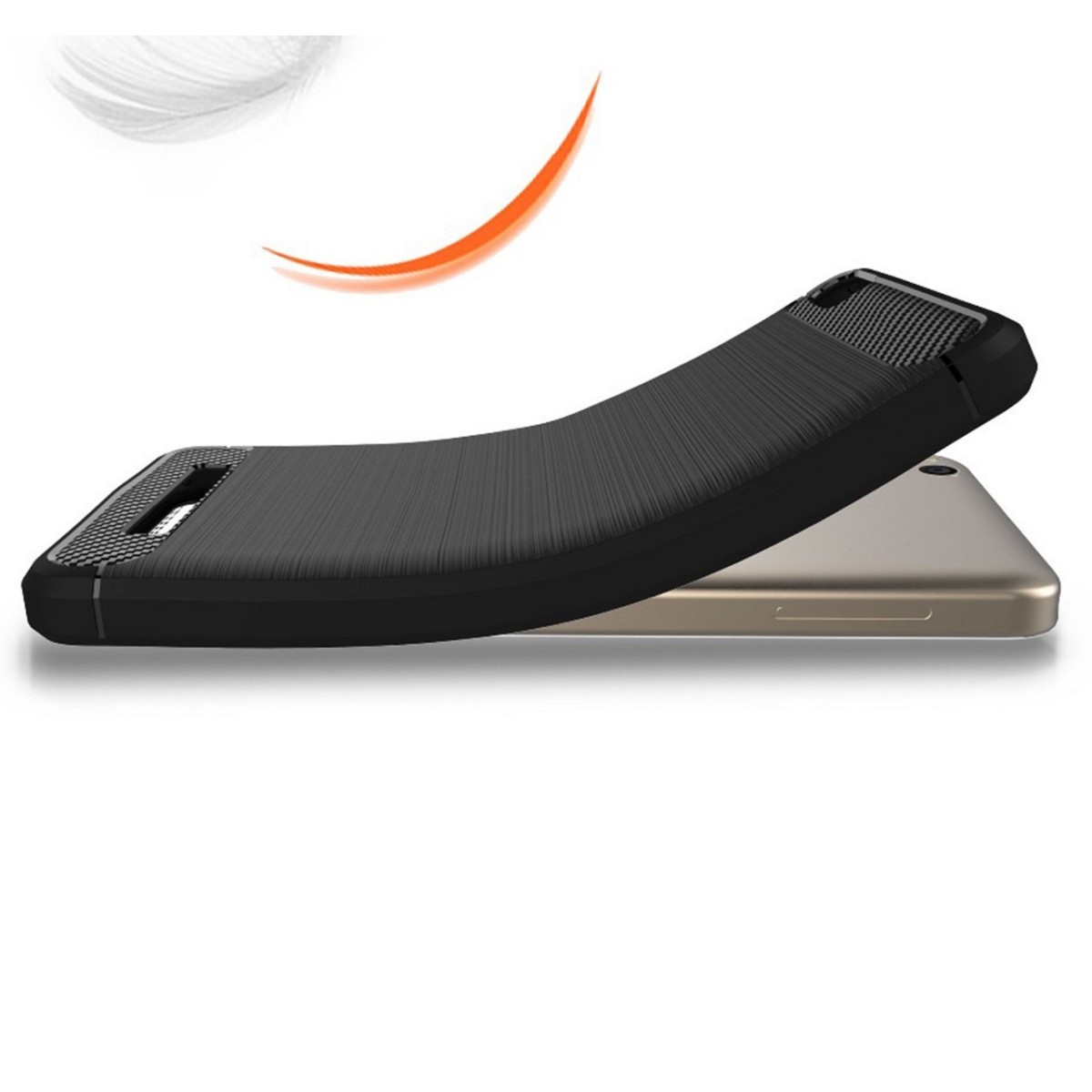 Funda Gel Tpu Tipo Carbon Negra para Xiaomi Redmi 4A
