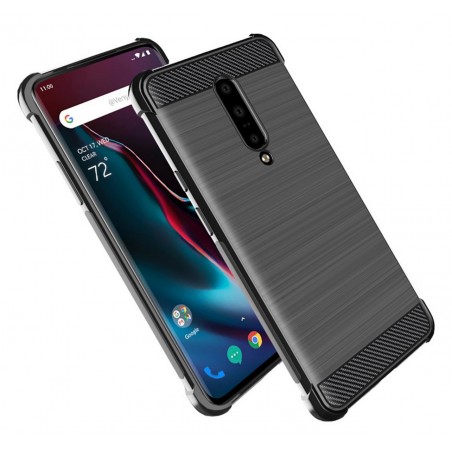 Funda Gel Tpu Anti-Shock Carbon Negra para Oneplus 7 Pro
