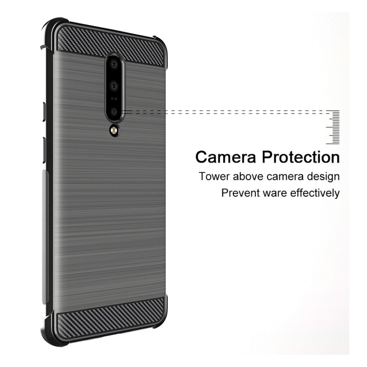 Funda Gel Tpu Anti-Shock Carbon Negra para Oneplus 7 Pro