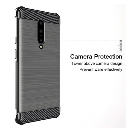 Funda Gel Tpu Anti-Shock Carbon Negra para Oneplus 7 Pro