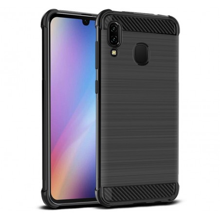 Funda Gel Tpu Anti-Shock Carbon Negra para Samsung Galaxy A20e 5.8