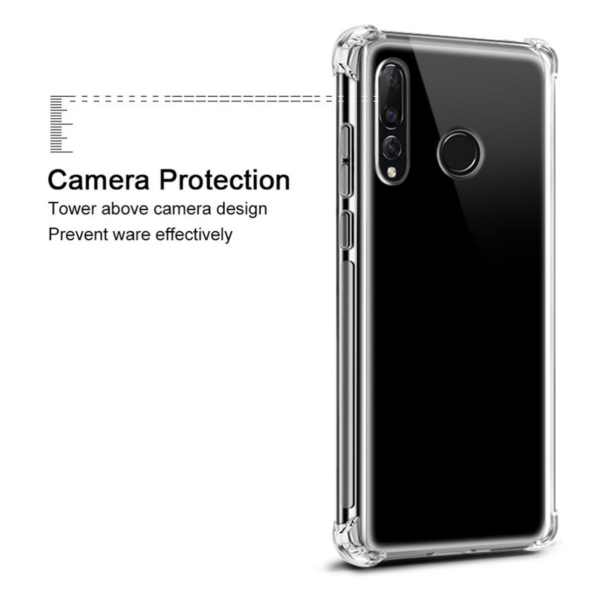 Funda Gel Tpu Anti-Shock Transparente para Huawei P Smart + Plus 2019