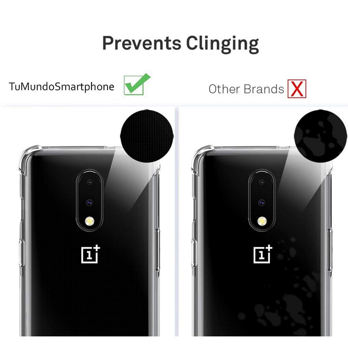 Funda Gel Tpu Anti-Shock Transparente para Oneplus 7