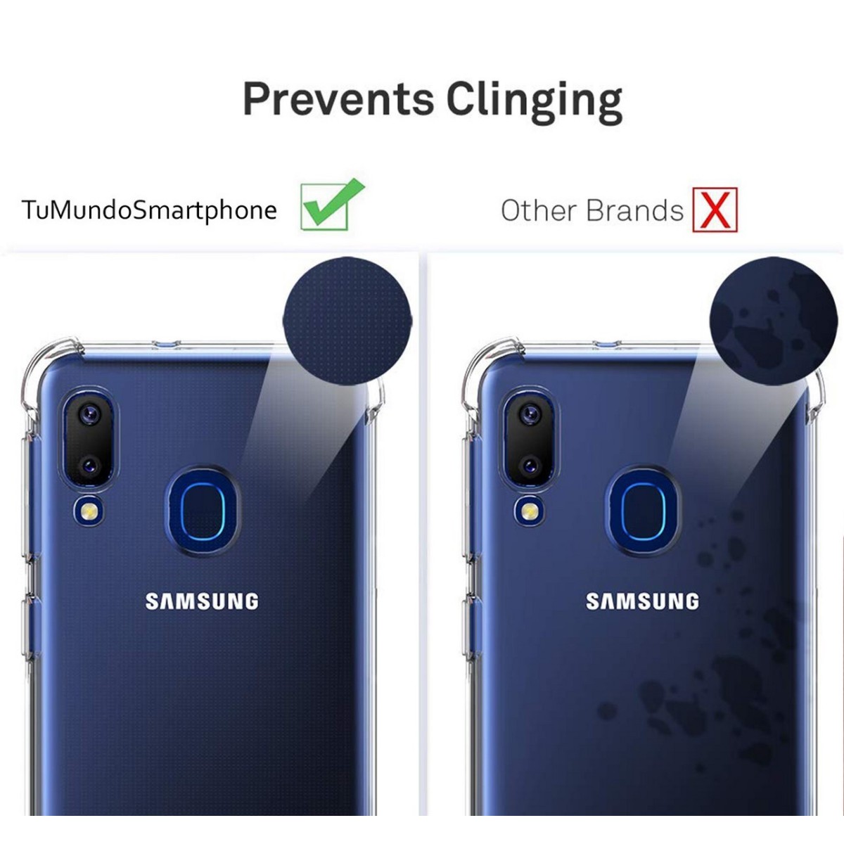 Funda Gel Tpu Anti-Shock Transparente para Samsung Galaxy A20e 5.8