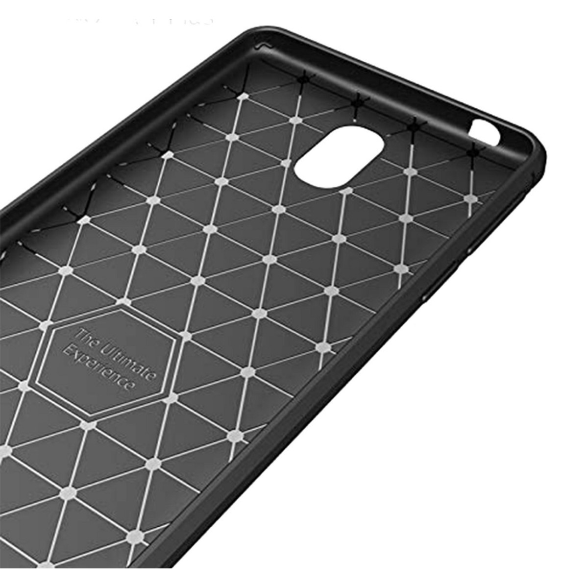 Funda Gel Tpu Tipo Carbon Negra para Nokia 1 Plus