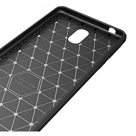 Funda Gel Tpu Tipo Carbon Negra para Nokia 1 Plus