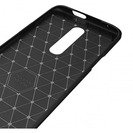 Funda Gel Tpu Tipo Carbon Negra para Oneplus 7 Pro