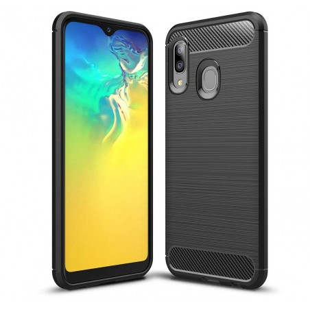 Funda Gel Tpu Tipo Carbon Negra para Samsung Galaxy A20e 5.8