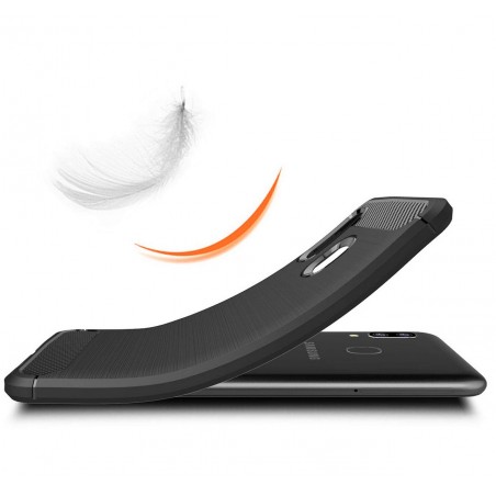 Funda Gel Tpu Tipo Carbon Negra para Samsung Galaxy A20e 5.8