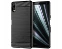 Funda Gel Tpu Tipo Carbon Negra para Sony Xperia L3