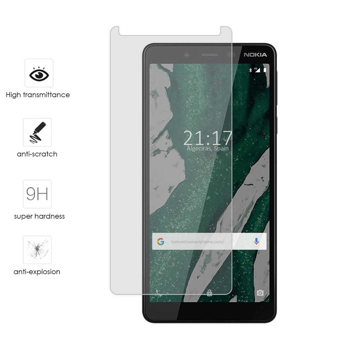 Protector Cristal Templado para Nokia 1 Plus Vidrio