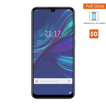 Protector Cristal Templado Completo 5D Full Glue Negro para Huawei P Smart + Plus 2019 Vidrio