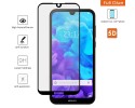 Protector Cristal Templado Completo 5D Full Glue Negro para Huawei Y5 2019 Vidrio