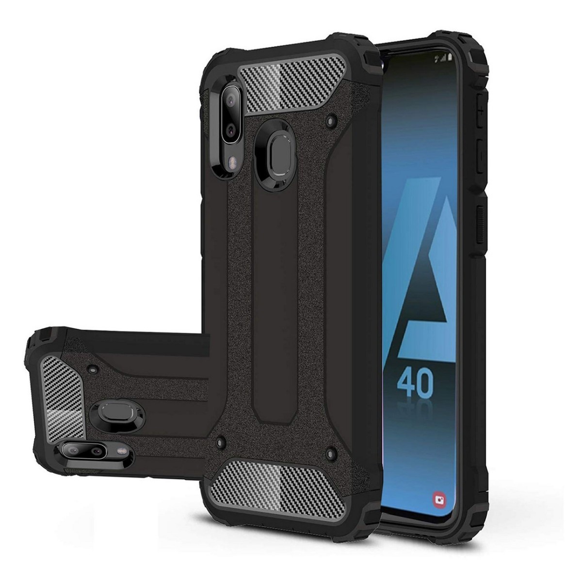 Funda Tipo Hybrid Tough Armor (Pc+Tpu) Negra para Samsung Galaxy A40