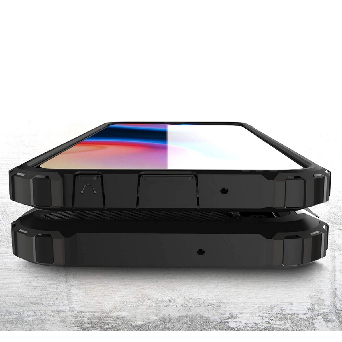 Funda Tipo Hybrid Tough Armor (Pc+Tpu) Negra para Samsung Galaxy A40