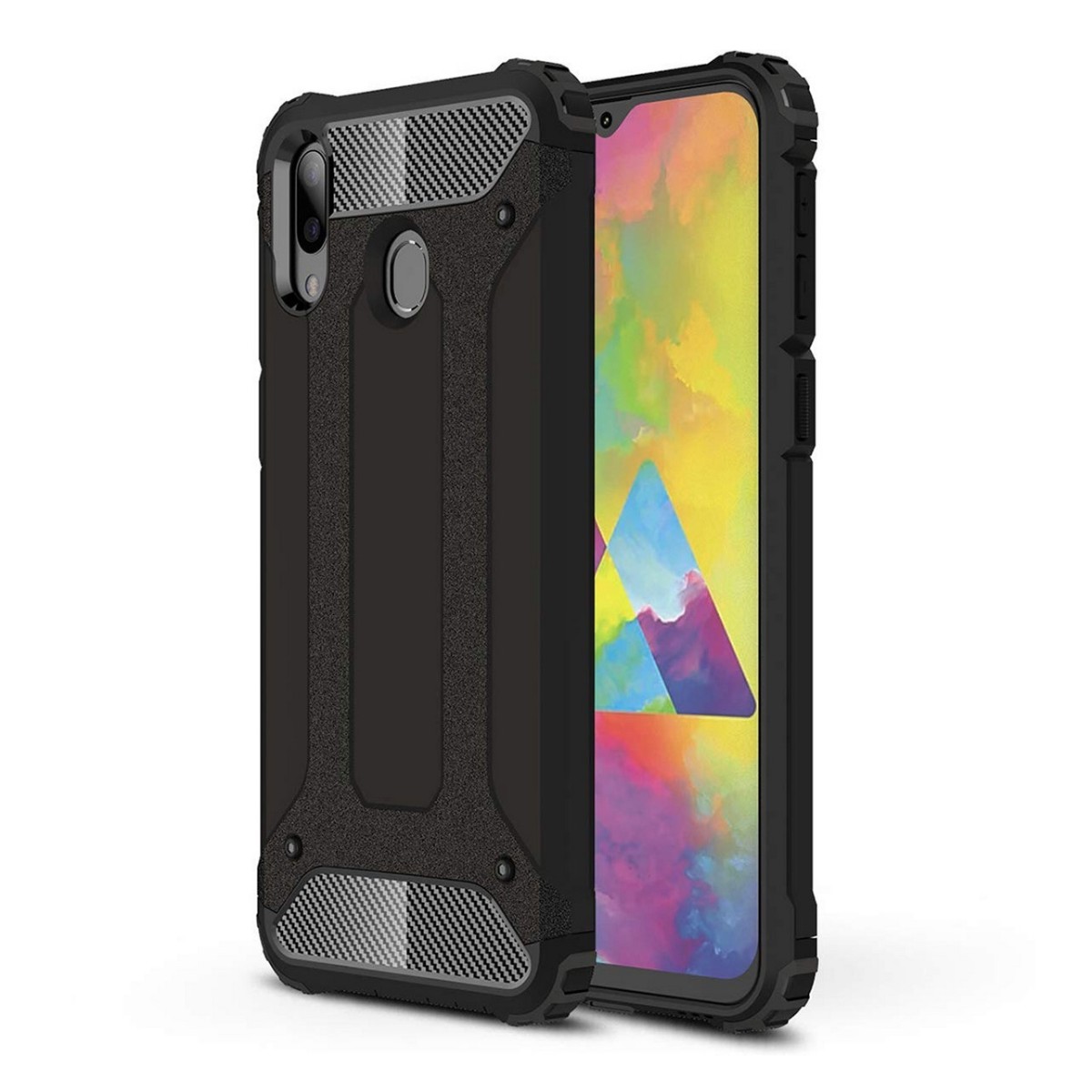 Funda Tipo Hybrid Tough Armor (Pc+Tpu) Negra para Samsung Galaxy M20