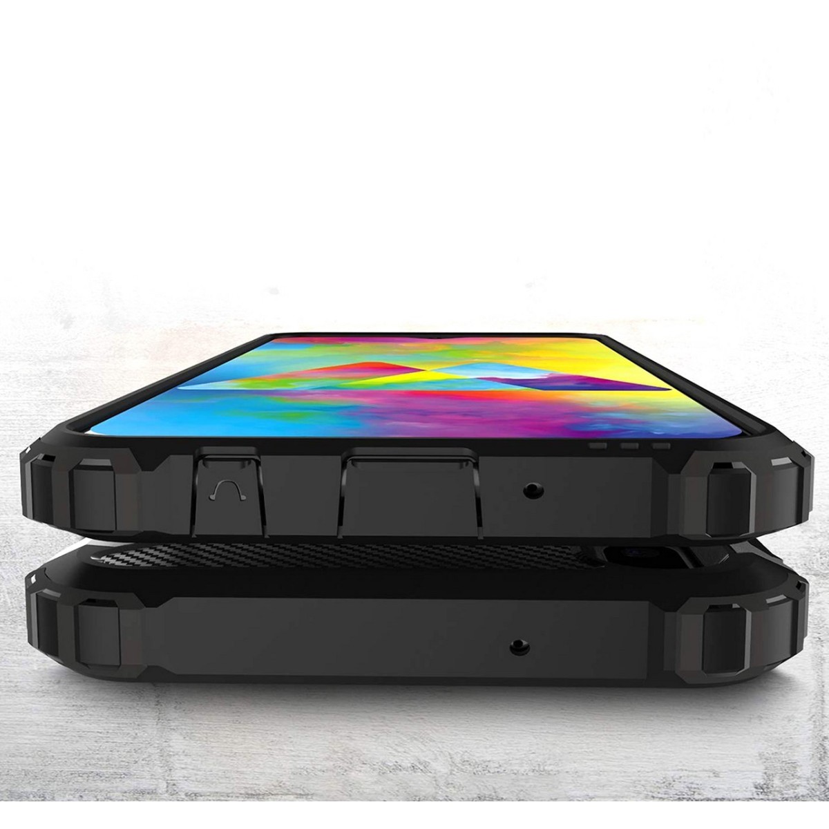 Funda Tipo Hybrid Tough Armor (Pc+Tpu) Negra para Samsung Galaxy M20