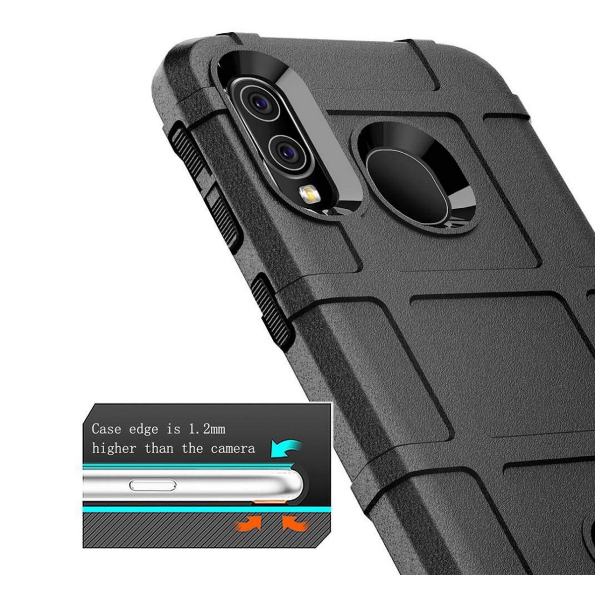 Funda Armor Rugged Shield Antigolpes para Samsung Galaxy A40 color Negra