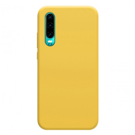 Funda Silicona Líquida Ultra Suave para Huawei P30 color Amarilla