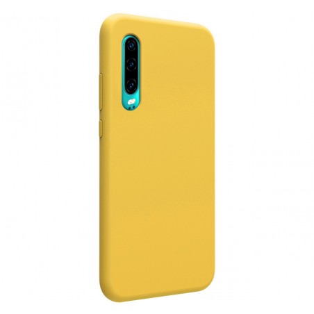 Funda Silicona Líquida Ultra Suave para Huawei P30 color Amarilla