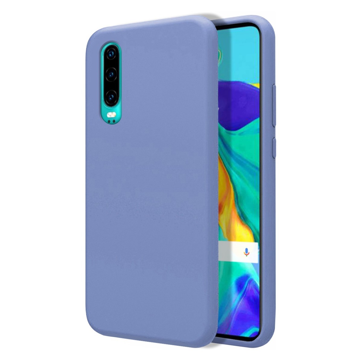Funda Silicona Líquida Ultra Suave para Huawei P30 color Azul Celeste