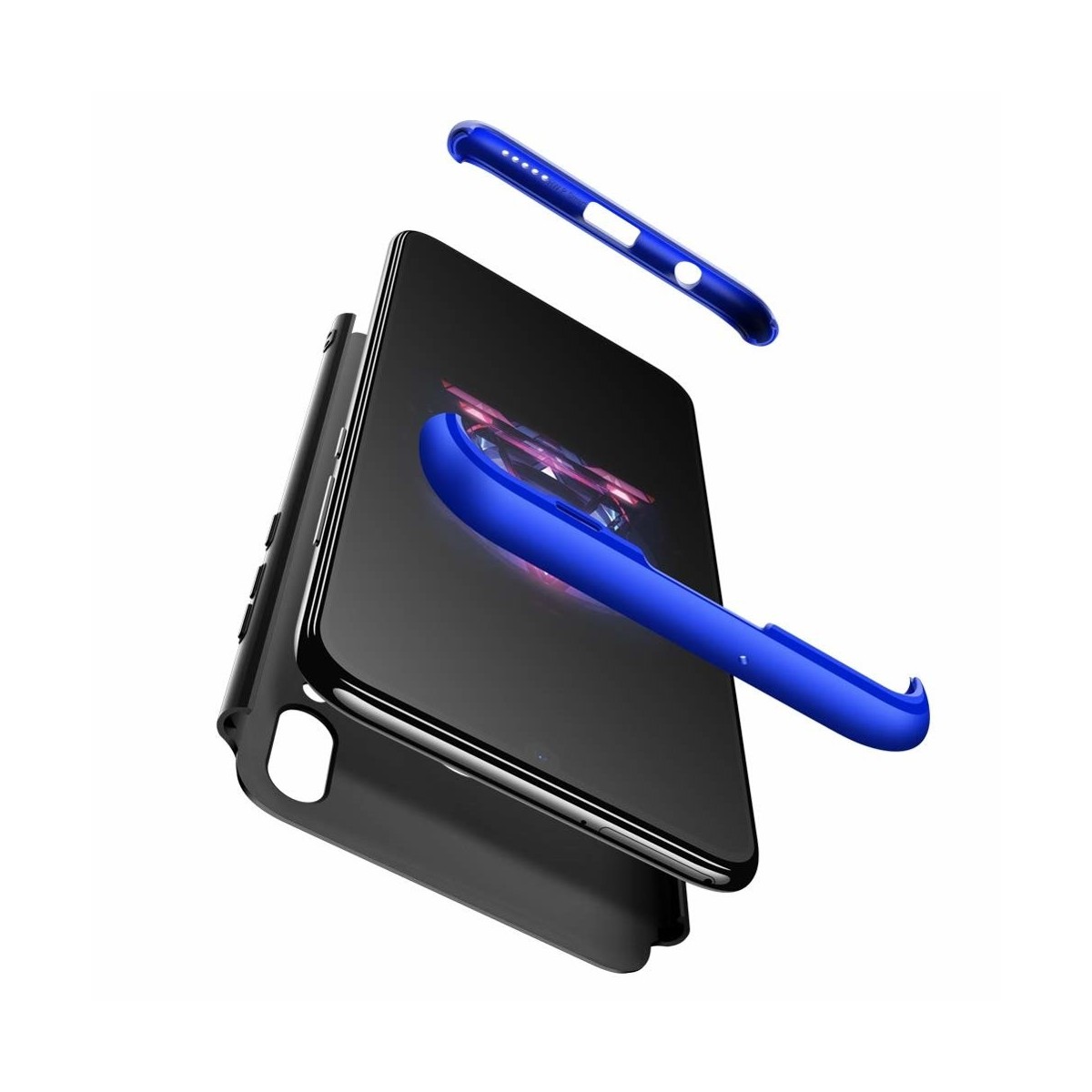 Funda Carcasa GKK 360 para Huawei Y7 2019 Color Negra / Azul