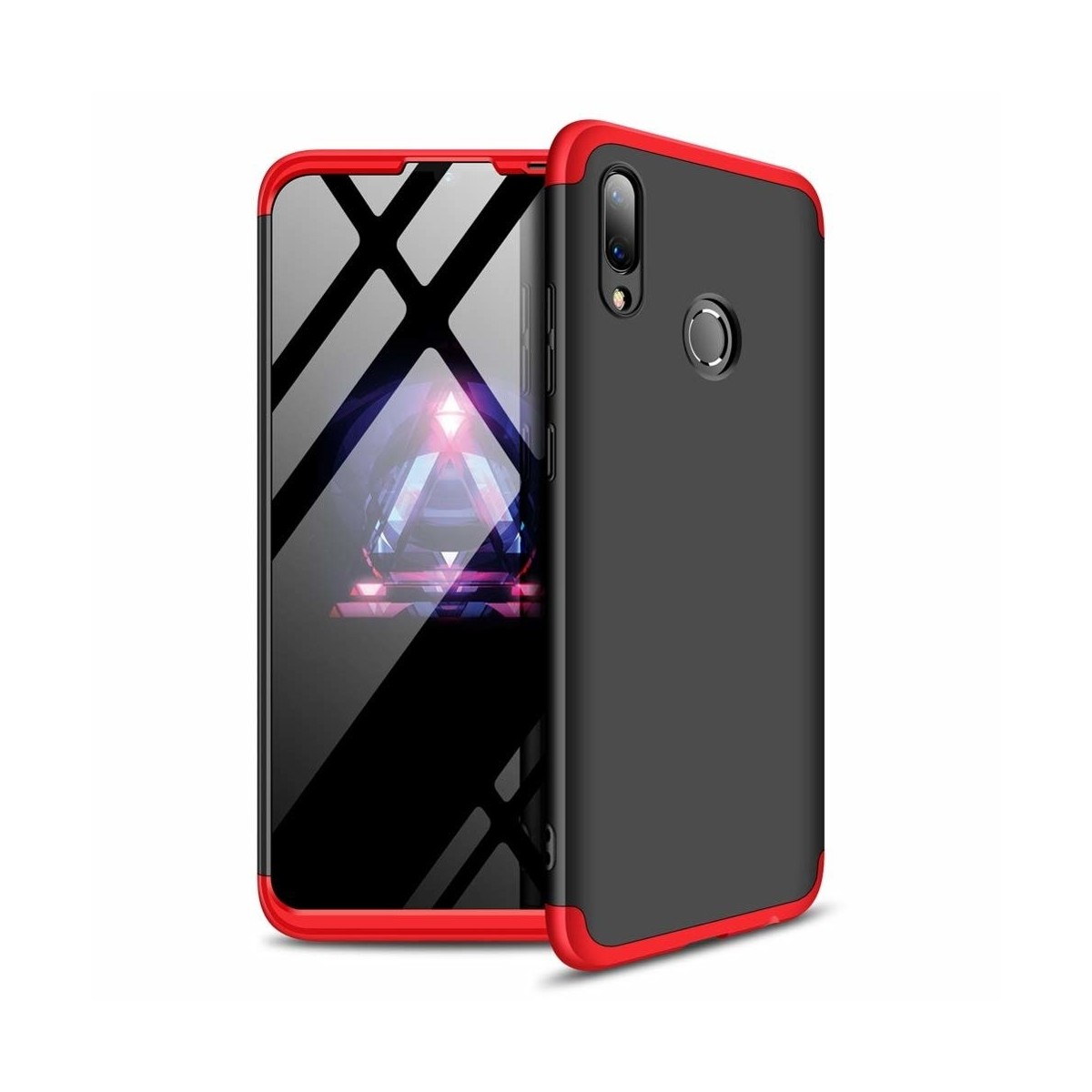 Funda Carcasa GKK 360 para Huawei Y7 2019 Color Negra / Roja