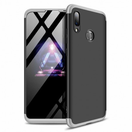 Funda Carcasa GKK 360 para Huawei Y7 2019 Color Negra / Plata