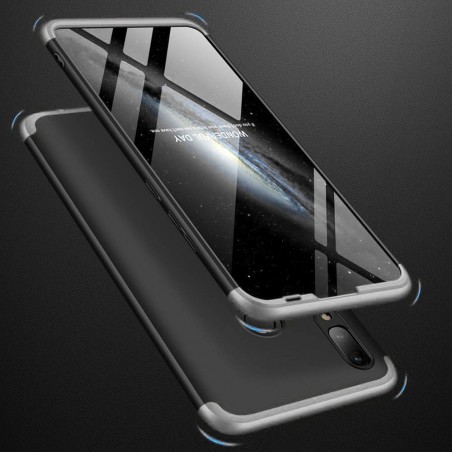 Funda Carcasa GKK 360 para Huawei Y7 2019 Color Negra / Plata