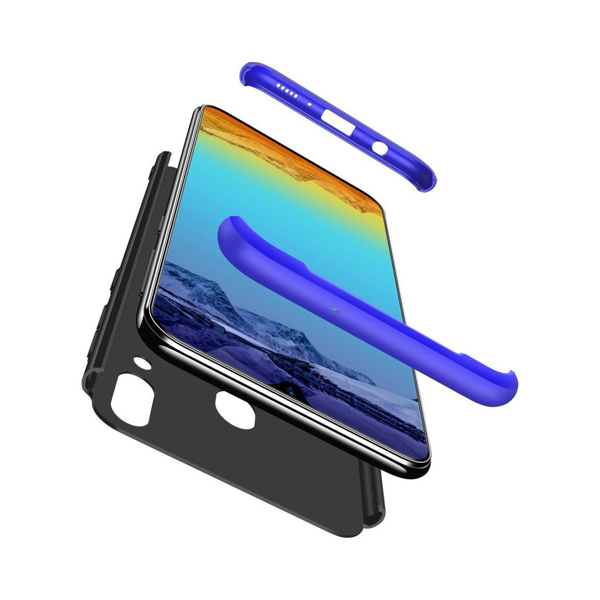 Funda Carcasa GKK 360 para Samsung Galaxy M20 Color Negra / Azul