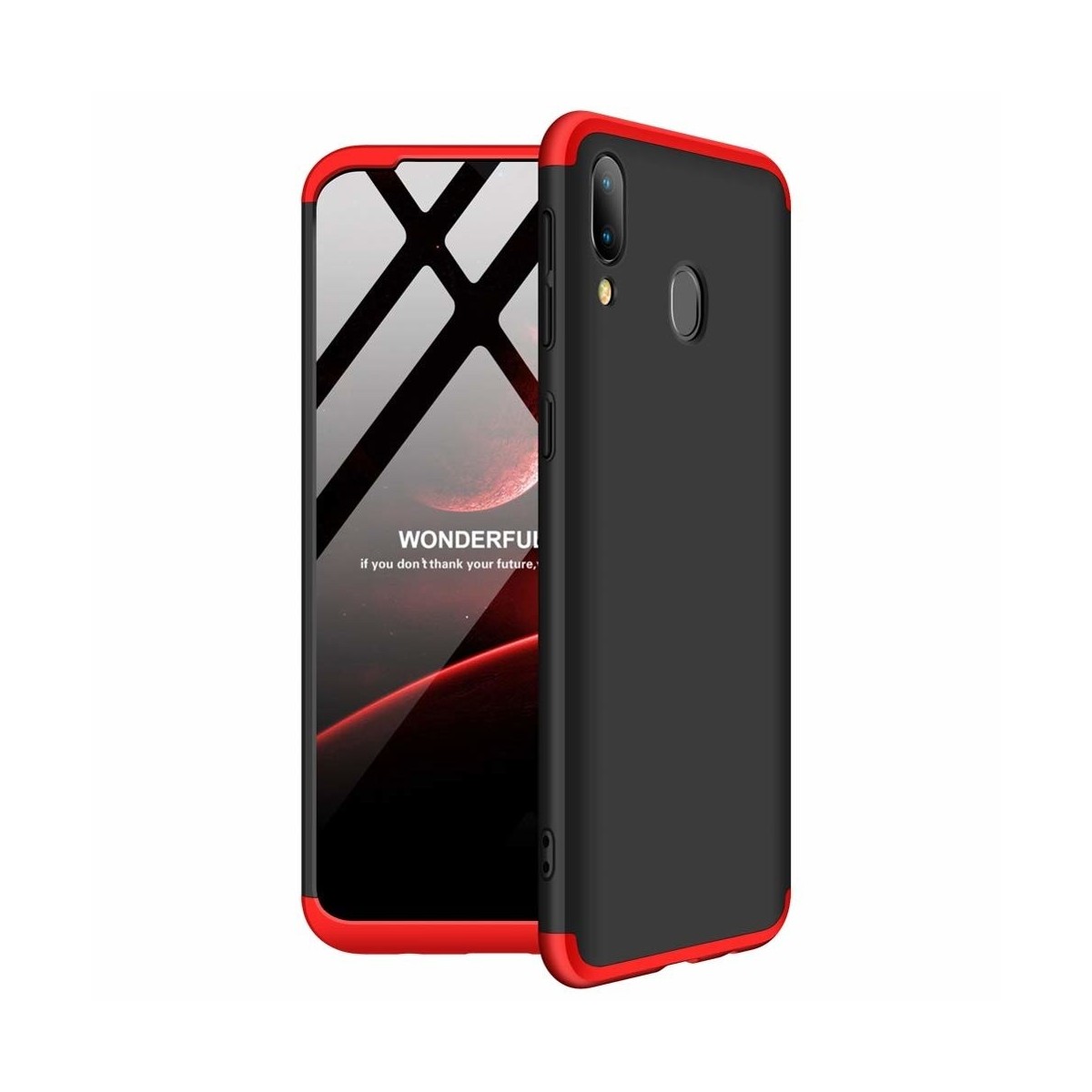 Funda Carcasa GKK 360 para Samsung Galaxy M20 Color Negra / Roja