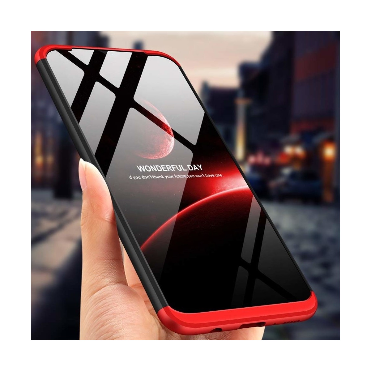 Funda Carcasa GKK 360 para Samsung Galaxy M20 Color Negra / Roja