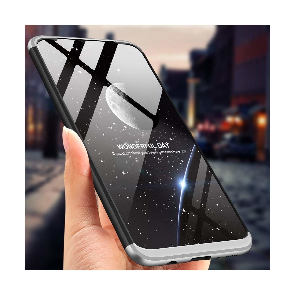 Funda Carcasa GKK 360 para Samsung Galaxy M20 Color Negra / Plata