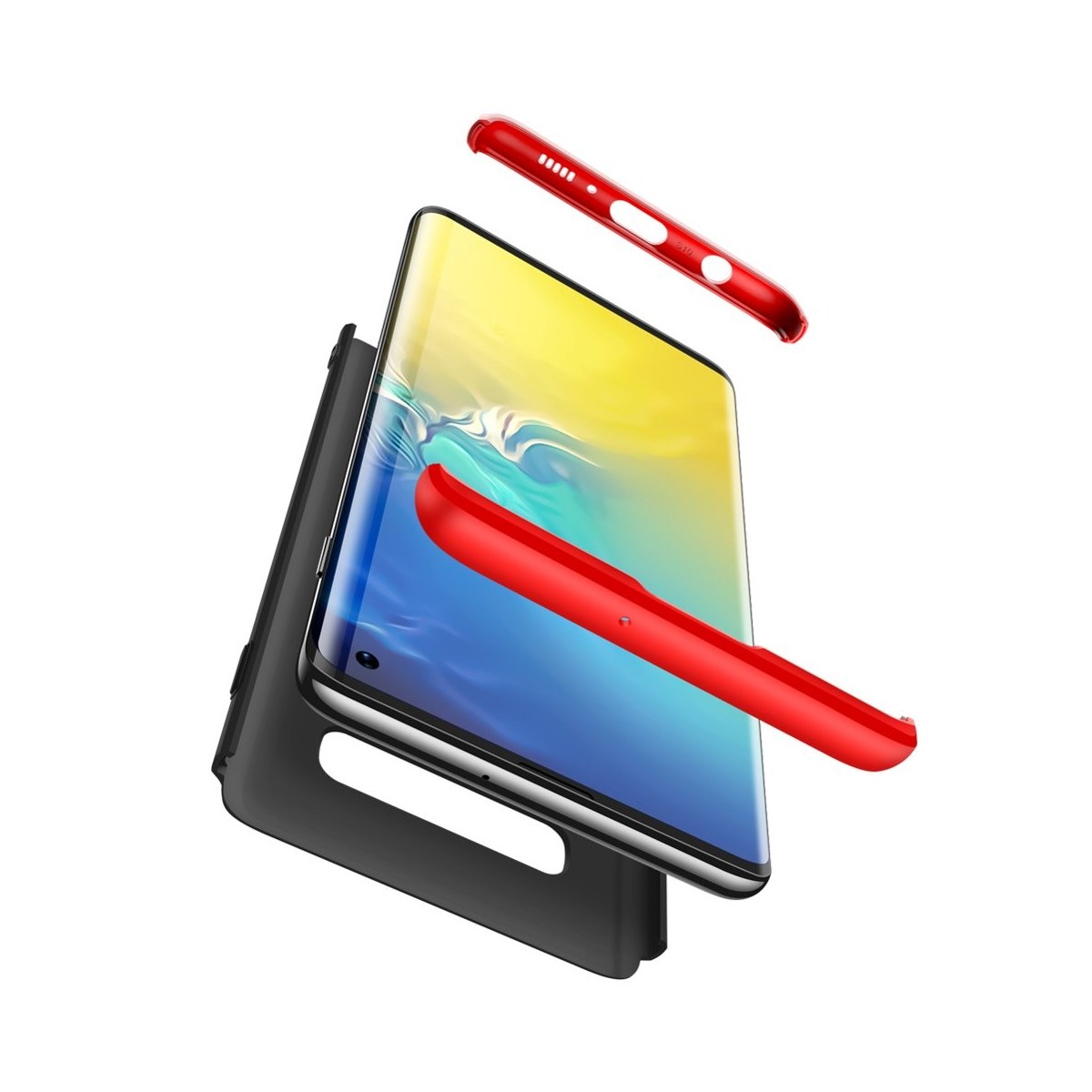 Funda Carcasa GKK 360 para Samsung Galaxy S10 Plus Color Negra / Roja