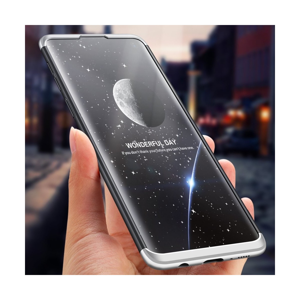 Funda Carcasa GKK 360 para Samsung Galaxy S10 Plus Color Negra / Plata