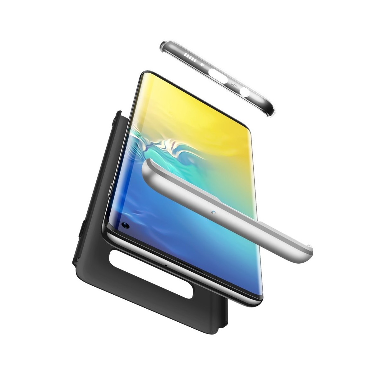 Funda Carcasa GKK 360 para Samsung Galaxy S10 Plus Color Negra / Plata