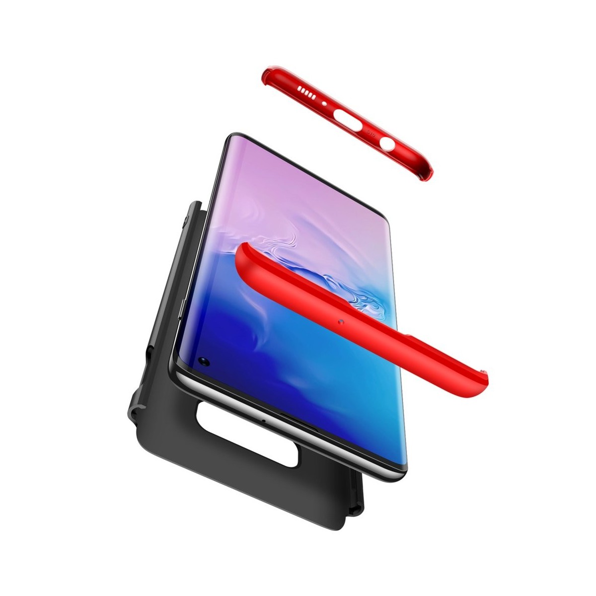 Funda Carcasa GKK 360 para Samsung Galaxy S10e Color Negra / Roja