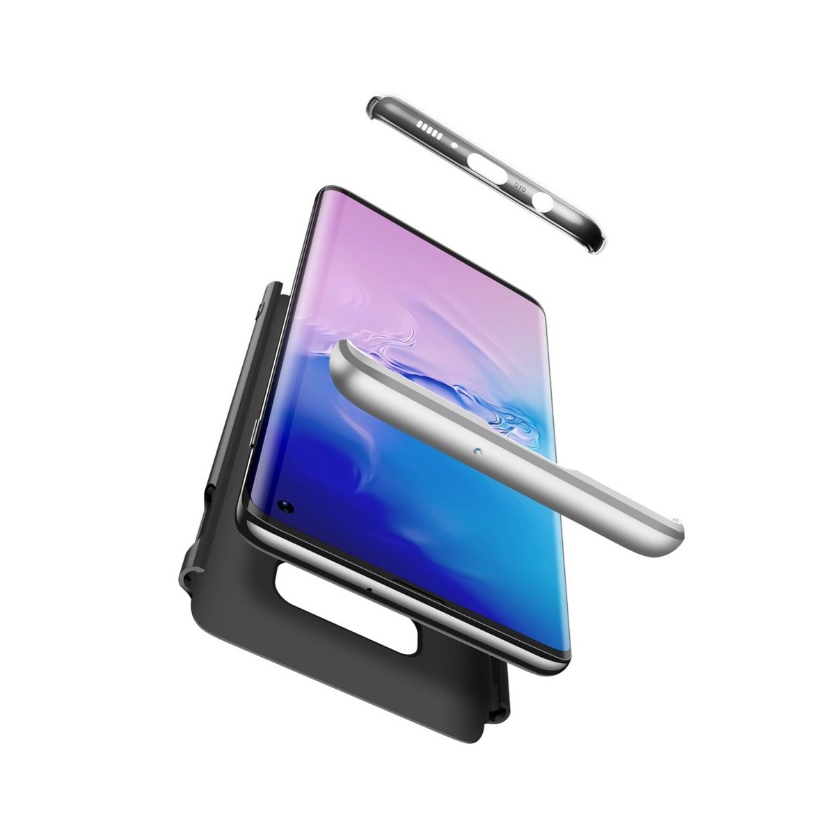 Funda Carcasa GKK 360 para Samsung Galaxy S10e Color Negra / Plata