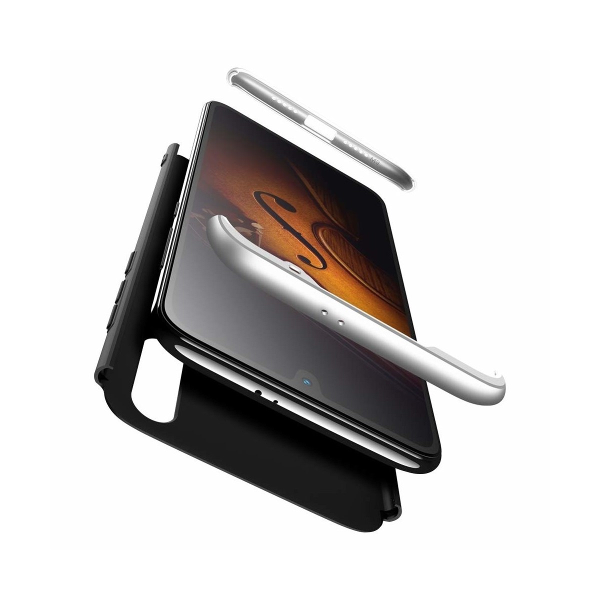 Funda Carcasa GKK 360 para Xiaomi Mi 9 Color Negra / Plata