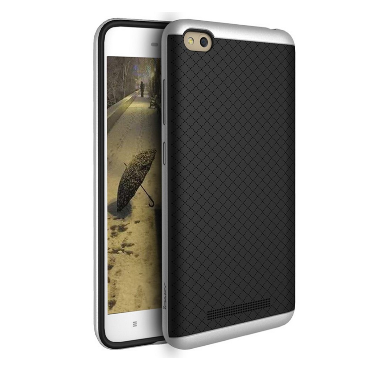 Funda Tipo Neo Hybrid (Pc+Tpu) Negra / Plata para Xiaomi Redmi 4A