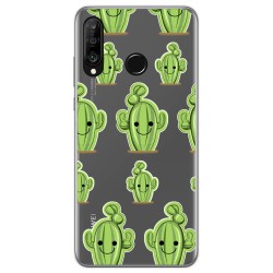 Funda Gel Transparente para Huawei P30 Lite diseño Cactus Dibujos