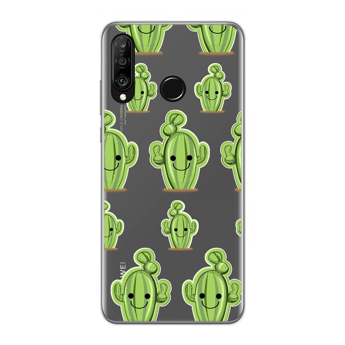 Funda Gel Transparente para Huawei P30 Lite diseño Cactus Dibujos