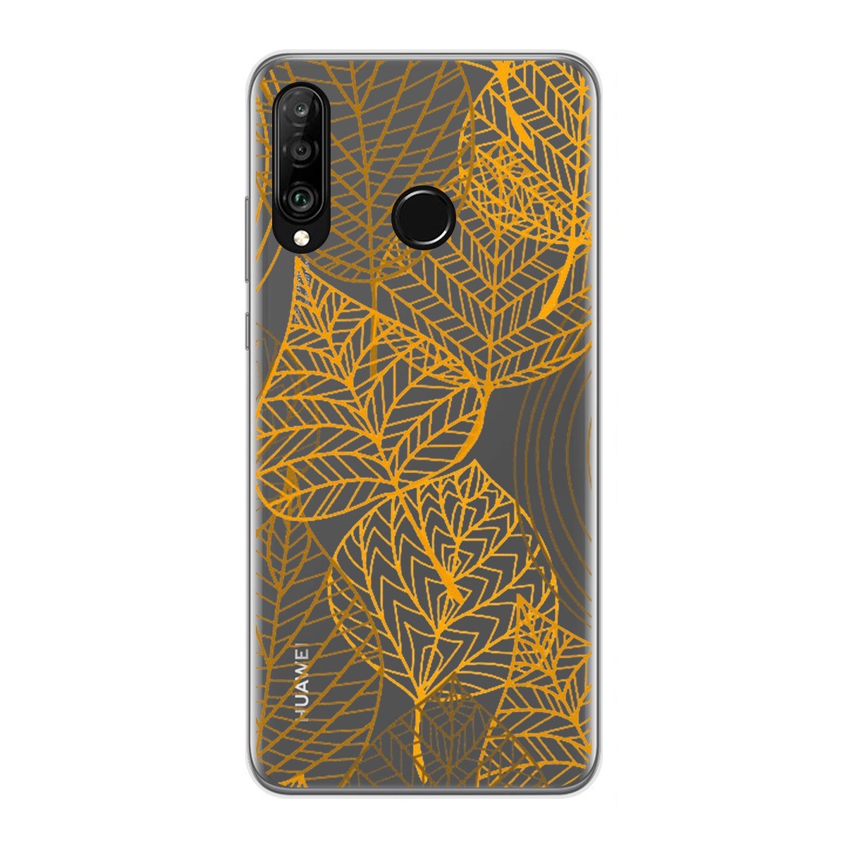 Funda Gel Transparente para Huawei P30 Lite diseño Hojas Dibujos