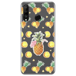 Funda Gel Transparente para Huawei P30 Lite diseño Piña Dibujos