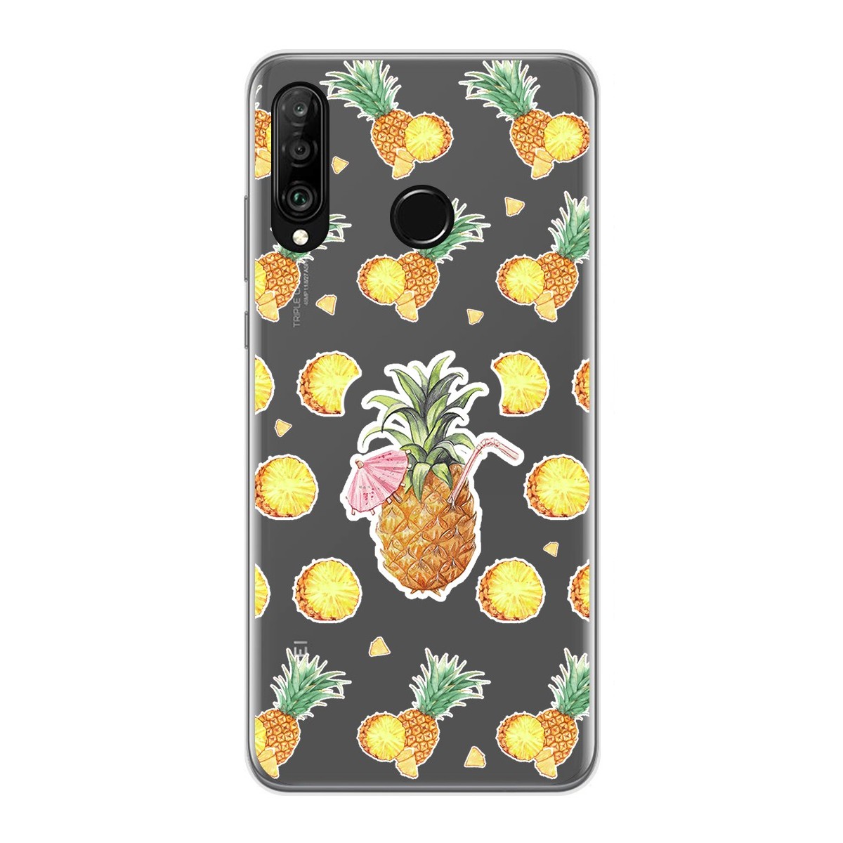 Funda Gel Transparente para Huawei P30 Lite diseño Piña Dibujos