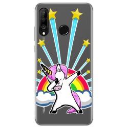 Funda Gel Transparente para Huawei P30 Lite diseño Unicornio Dibujos