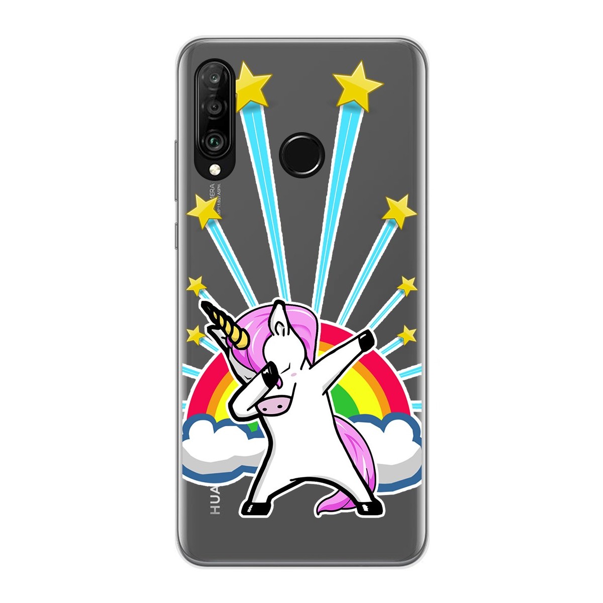 Funda Gel Transparente para Huawei P30 Lite diseño Unicornio Dibujos