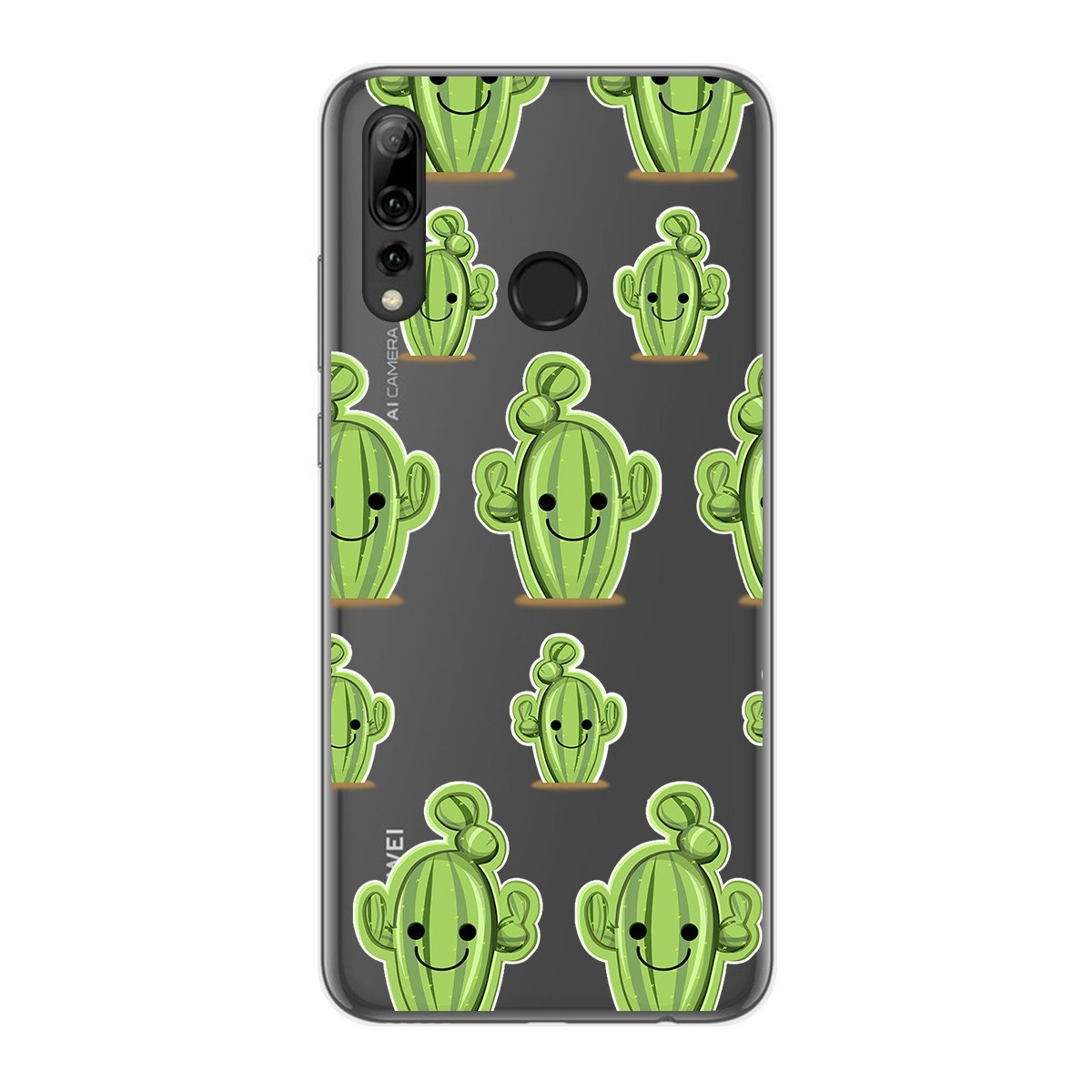Funda Gel Transparente para Huawei P Smart Plus 2019 diseño Cactus Dibujos
