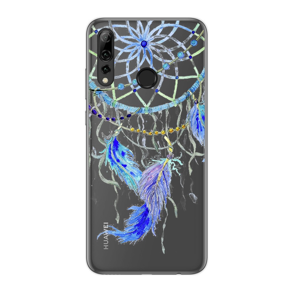 Funda Gel Transparente para Huawei P Smart Plus 2019 diseño Plumas Dibujos